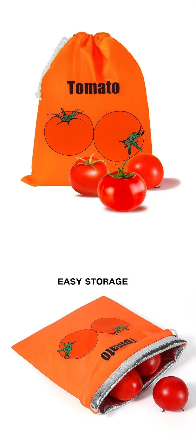 Reusable Produce Storage Bag | Insulated Drawstring Fresh-Keeper for Lettuce, Bananas & Vegetables | Refrigerator Fruit Storage Bag