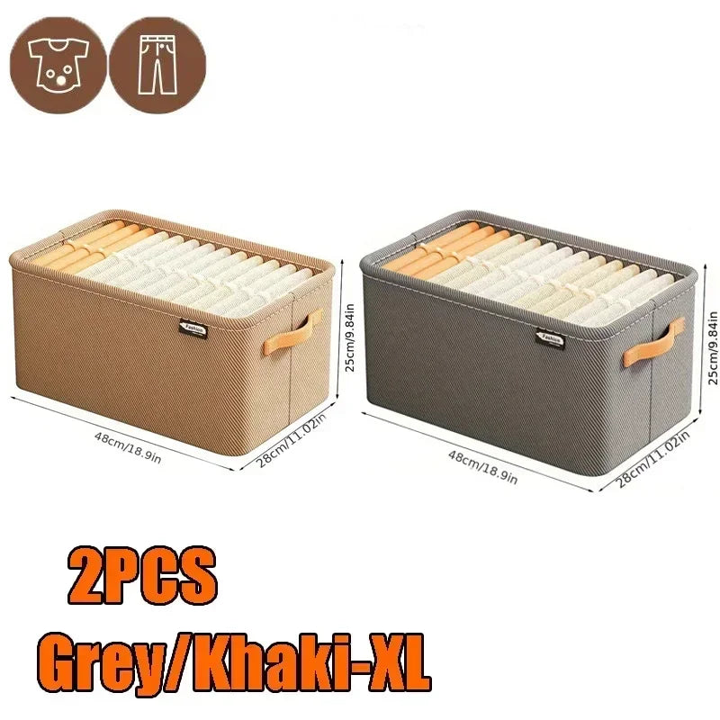 Foldable Clothes Organizer Bin | Wardrobe Storage Box for Clothes, Towels, Blankets, & Closet Organization