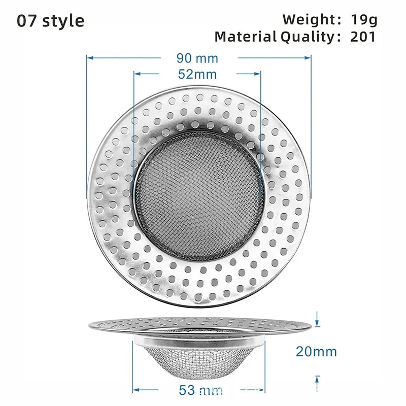 Stainless Steel Sink Strainer | Kitchen Sink Drain Filter | Shower Bathtub Bathroom Floor Drain Mesh Filter